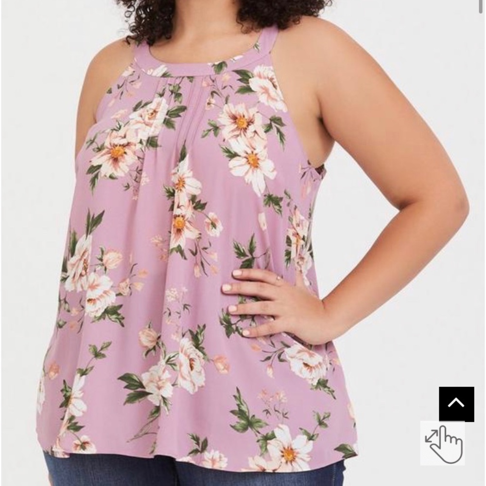 Torrid Georgette Pleated Goddess Neck Tank size 1